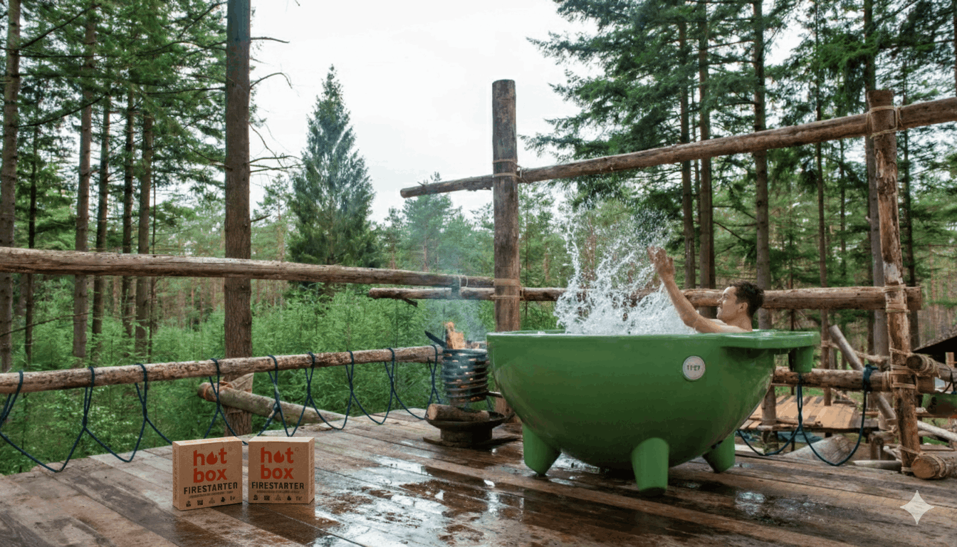 firelighter for wood-fired hot tubs